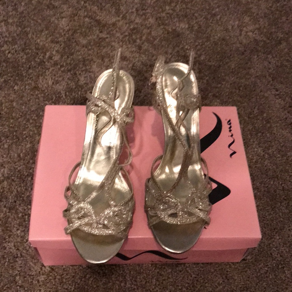 Nina gold strapped sandals. Worn once!